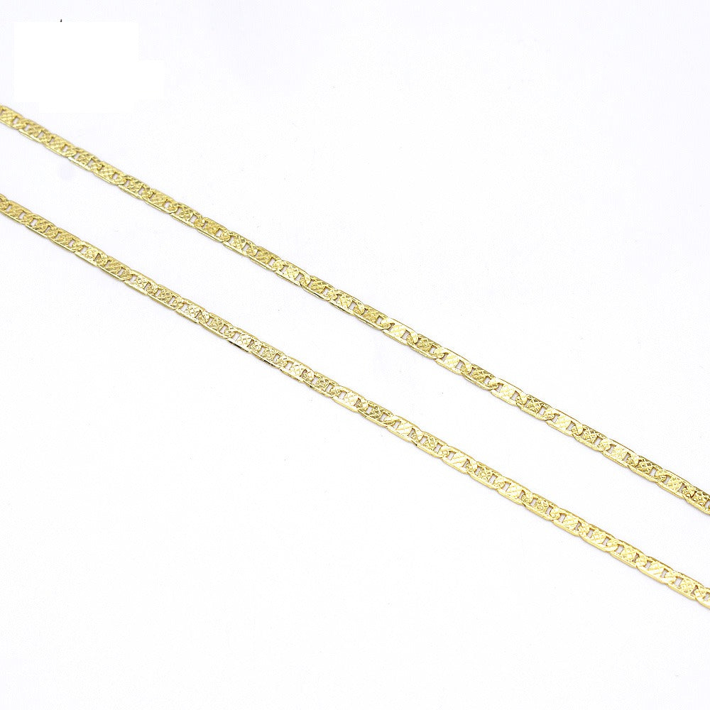 18k Layered Real Gold Filled mariner necklace chain diamond cut 24"