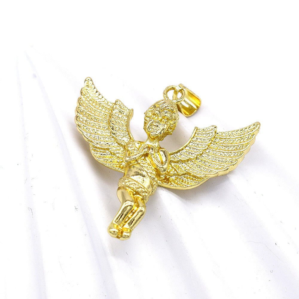 18k Layered Real Gold Filled angel pendant charm with 24" necklace chain #37