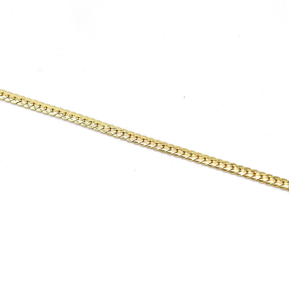 18k Layered Real Gold Filled close up cuben link chain necklace 24"