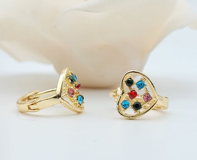 18k Layered Real Gold Plated huggies earrings heart #9