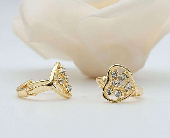 18k Layered Real Gold Plated huggies earrings heart #9