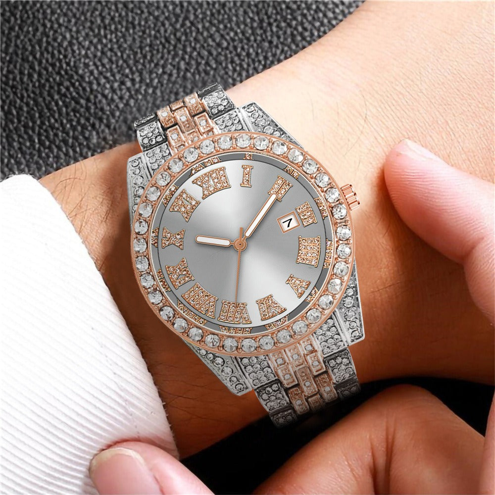 Iced out Presidential two tones watch high quality unisex hip hop #3