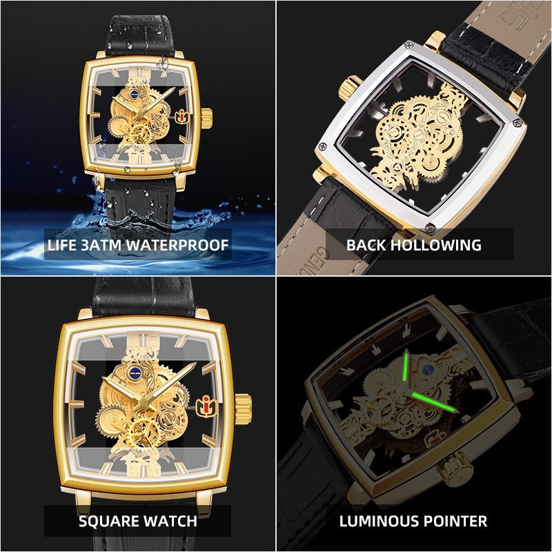 Luxury gold color Presidential watch leather band stainless steel high quality #9