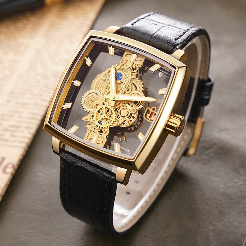 Luxury gold color Presidential watch leather band stainless steel high quality #9