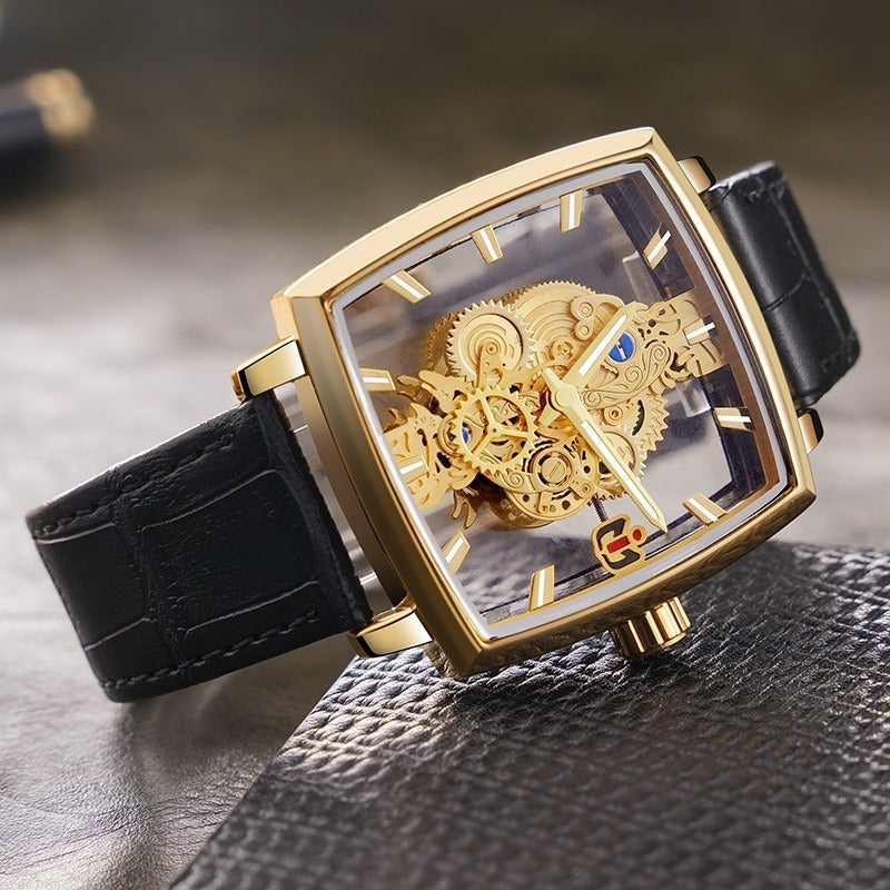 Luxury gold color Presidential watch leather band stainless steel high quality #9