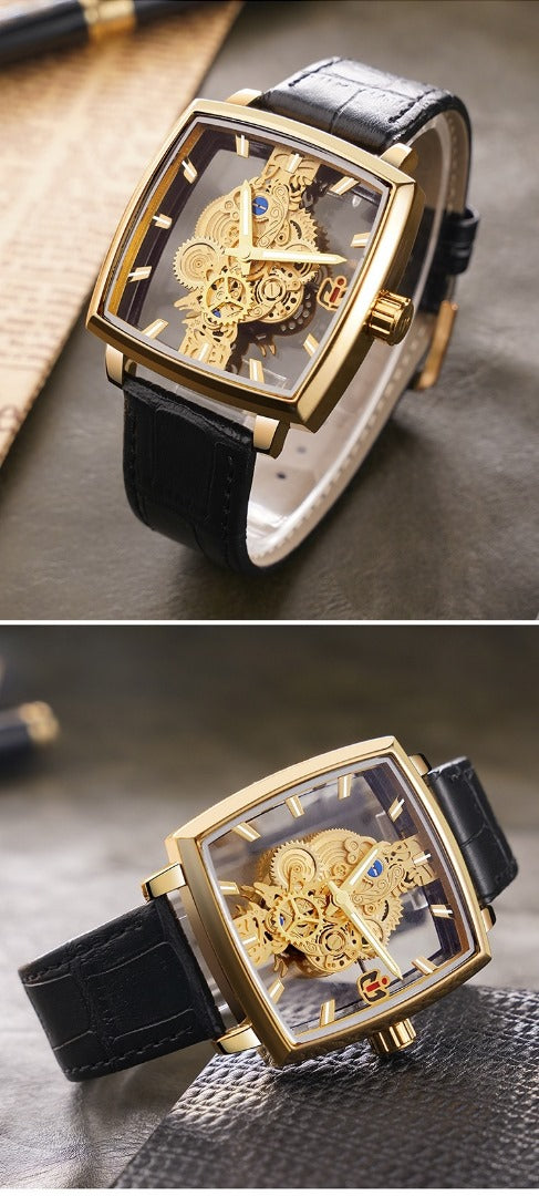 Luxury gold color Presidential watch leather band stainless steel high quality #9