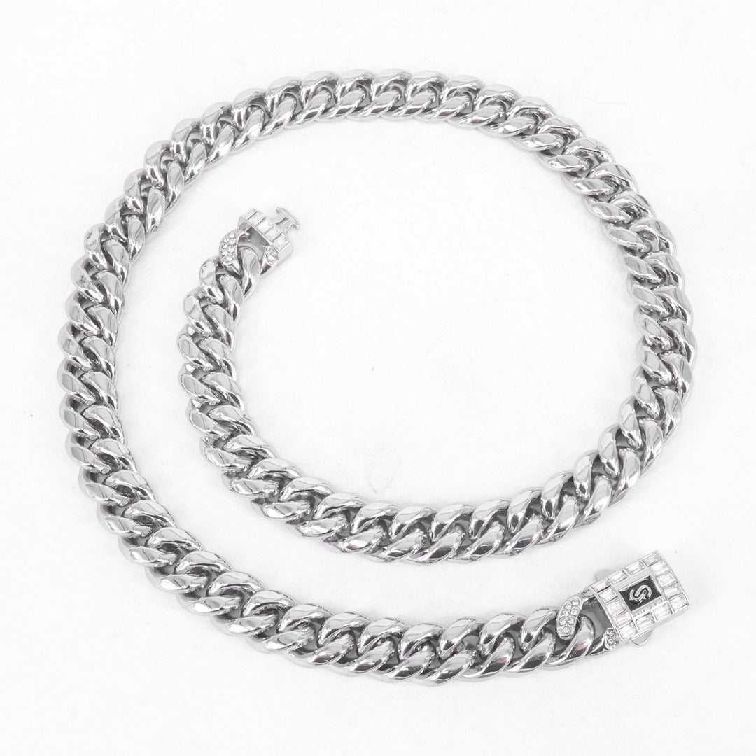 14k Layered Real Gold Plated cuben set necklace bracelet hip icedout