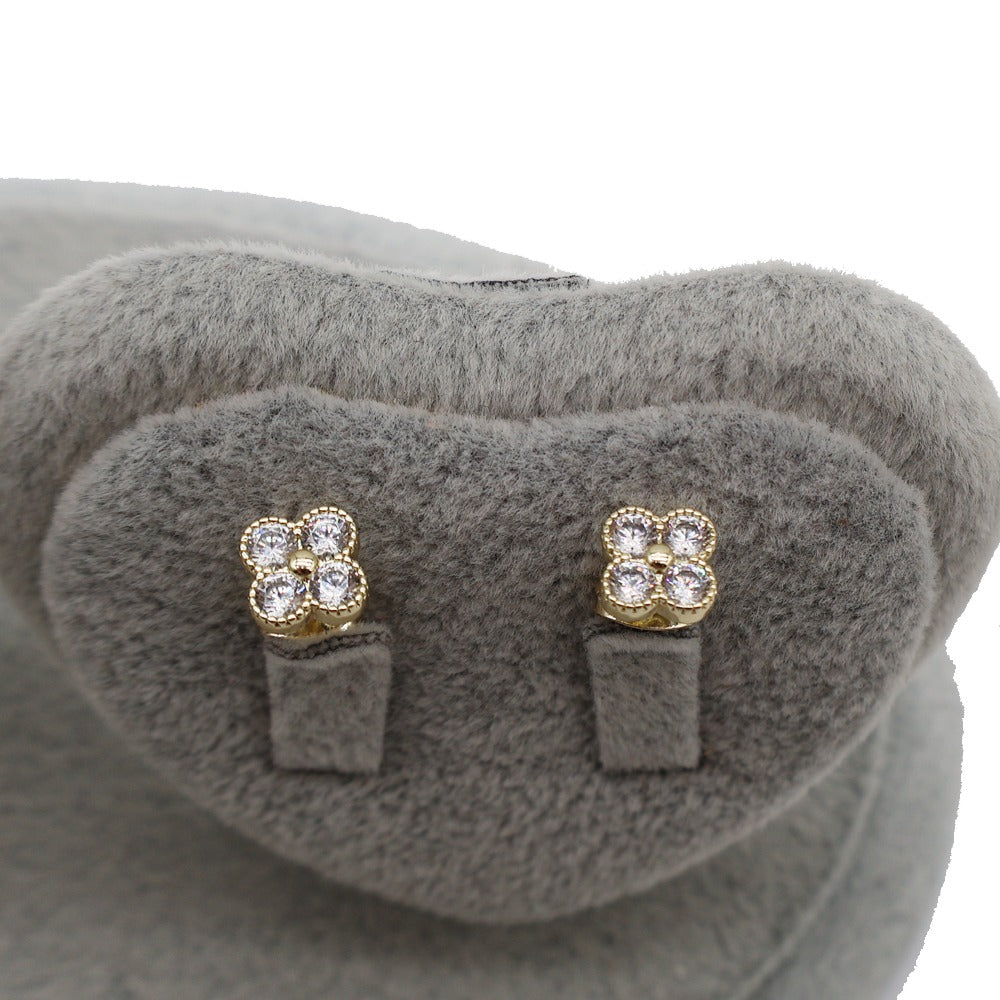 14k Layered Real Gold Plated clover design earrings #26