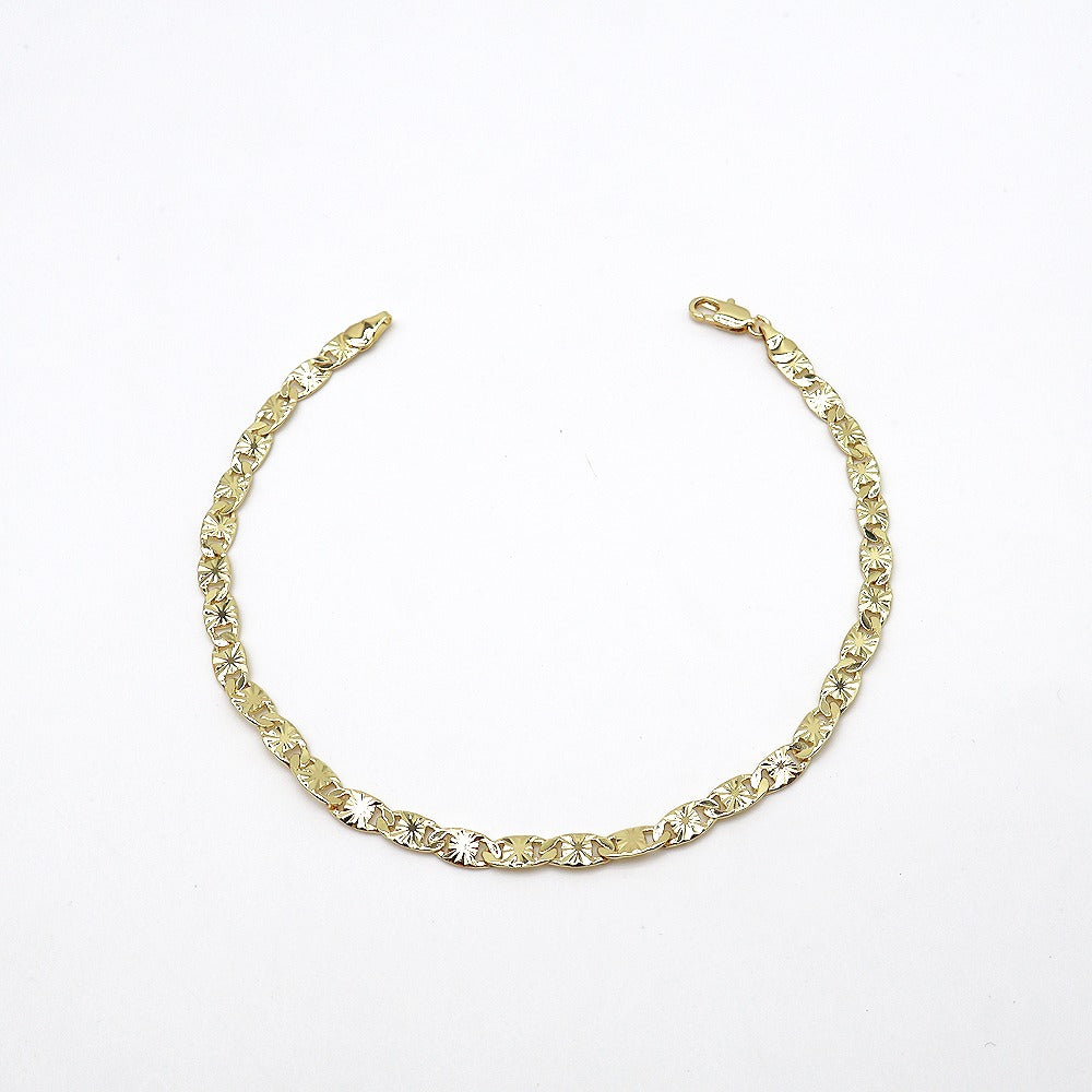 18k Layered Real Gold Plated Valentino link anklet bracelet #52