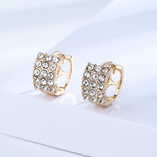 18k Layered Real Gold Filled Icedout huggies earrings #6