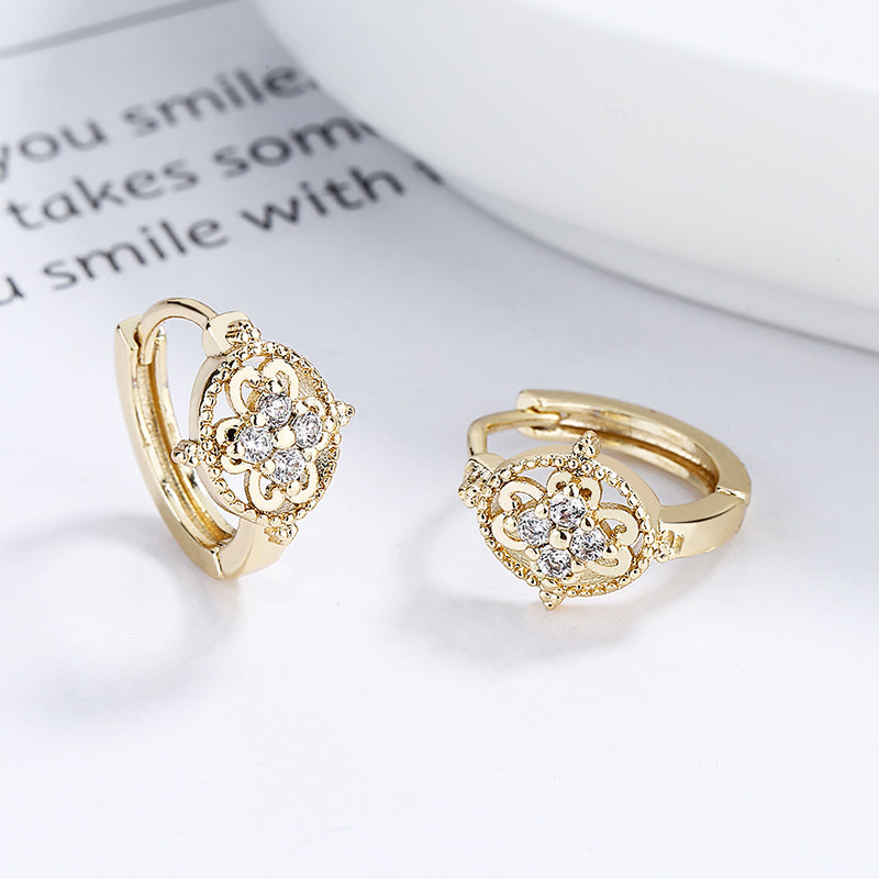 18k Layered Real Gold Filled round huggies earrings #2