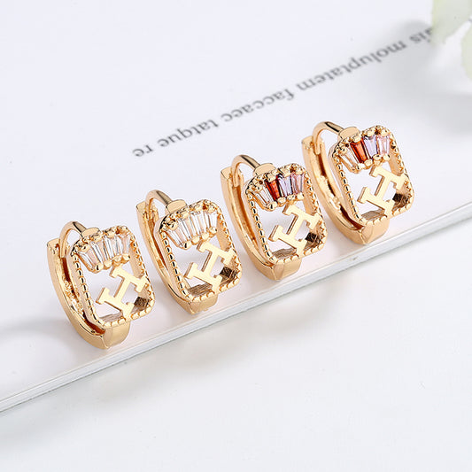 18k Layered Real Gold Plated round huggies earrings #1