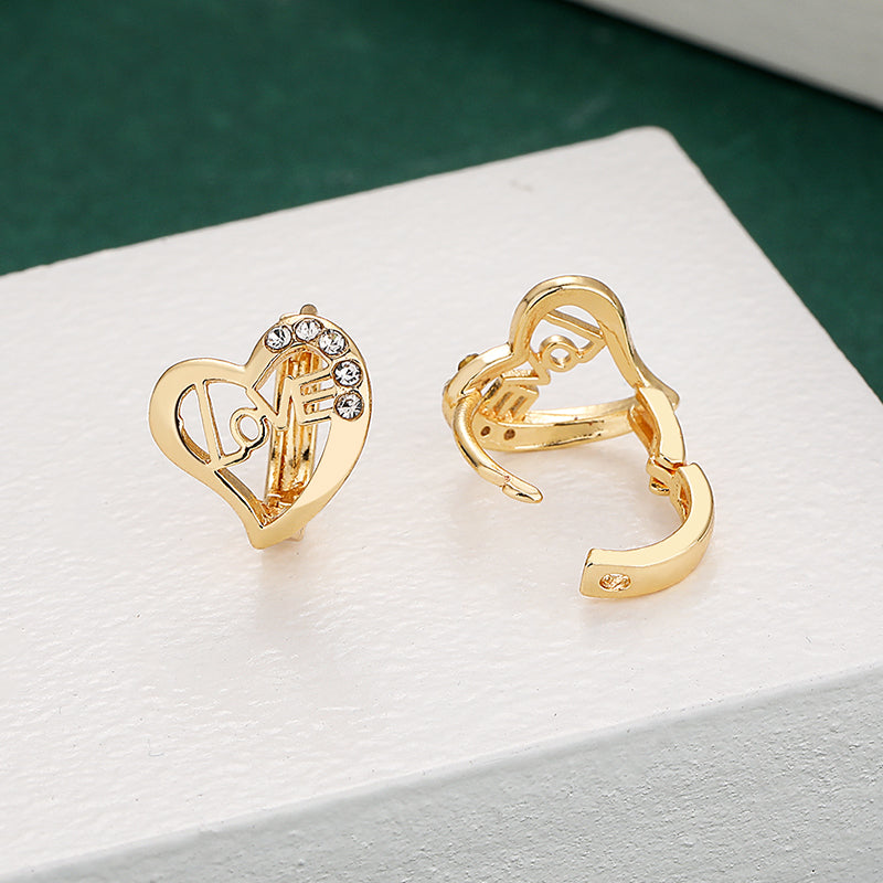 18k Layered Real Gold Filled love huggies earrings #3