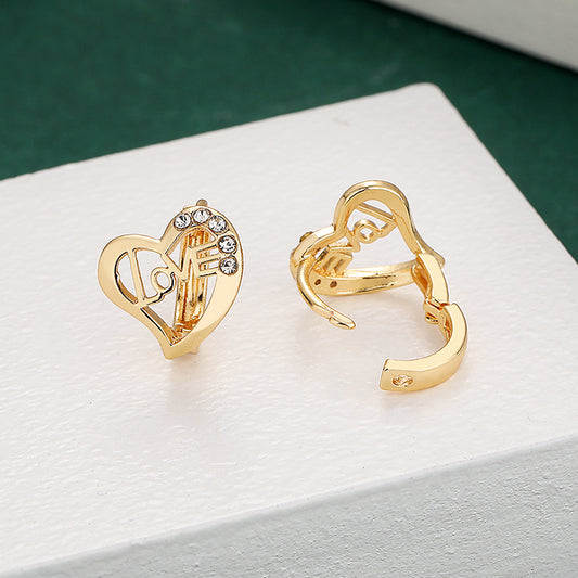 18k Layered Real Gold Filled love huggies earrings #3