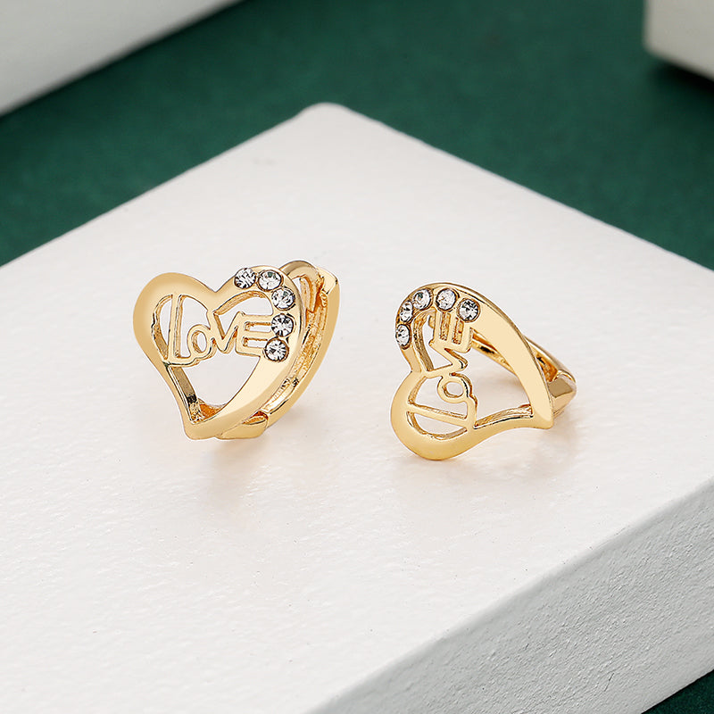 18k Layered Real Gold Filled love huggies earrings #3