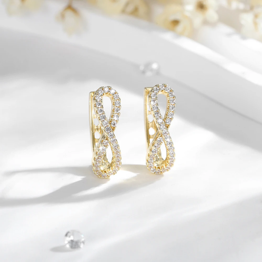 14k Layered Real Gold Filled Infinity huggies earrings design #16