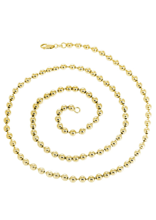 18k Layered Real Gold Filled round moon cut chain 3mm×20"
